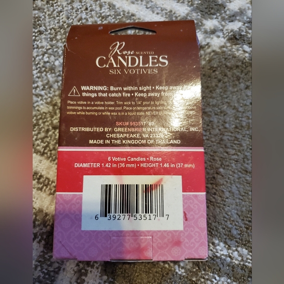 Luminessence Rose Scented Candles- Six pack of Votives - Picture 2 of 2